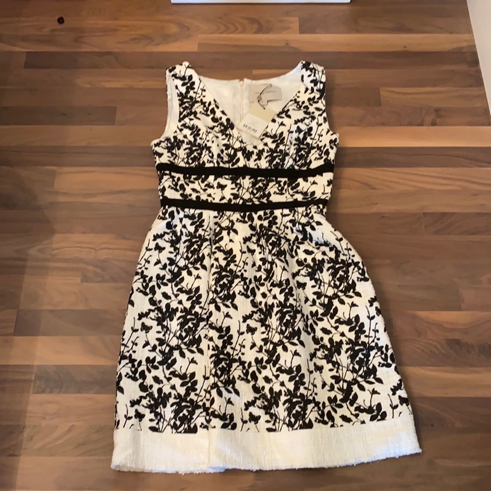 NWT Carolina Herrera Tweed Floral Print Dress S 10